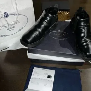 PRADA CALZATURE UOMO ミリターレネロ 10 モノリス Black Prax 01 Re-nylon And Brushed Leather Sneakers | PRADA